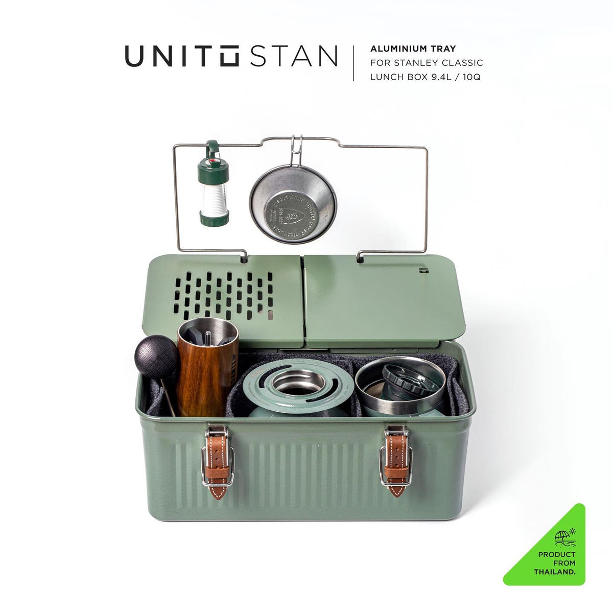 UNITO Aluminium Stan Tray Aluminium Table (Hammertone Green