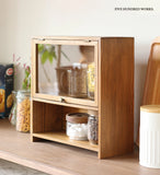 日系雙層小型木櫥櫃
