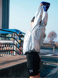 rnrn Rooftop Runner 專業輕量防風外套 (前衛銀 Silver) | 200g超輕幻彩・內建高領面罩・越野跑/夜跑必備