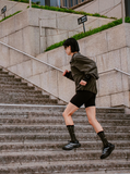 rnrn CLUB SOCKS 跑步中筒襪 | 復古人字紋 腳背透氣網眼 腳踝加壓