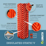 Klymit Insulated Static V Outdoor Warm Inflatable Single Floor Mat